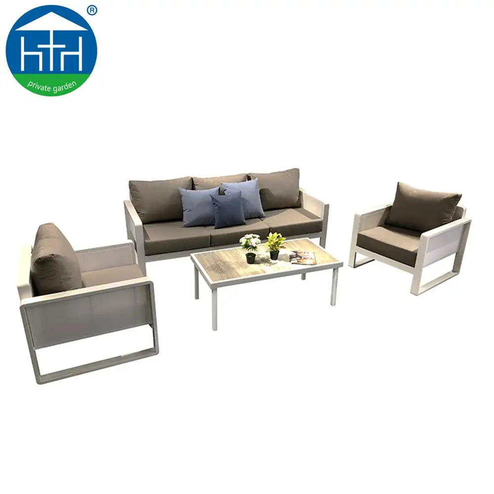 
Garden Furniture For Modern Powder Coating Aluminum Frame Outdoor Sofa Set 