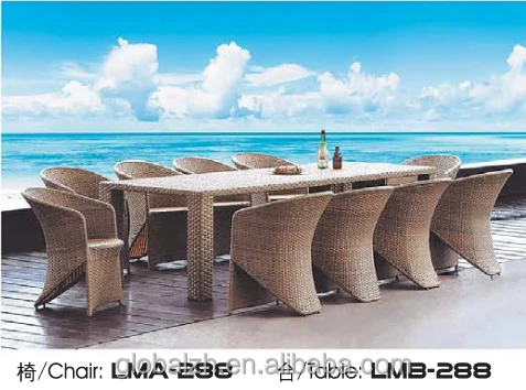 Restaurant Seater French Outdoor/home Furniture Wicker Dining Tables and Chairs Garden Plastic Rattan Furniture