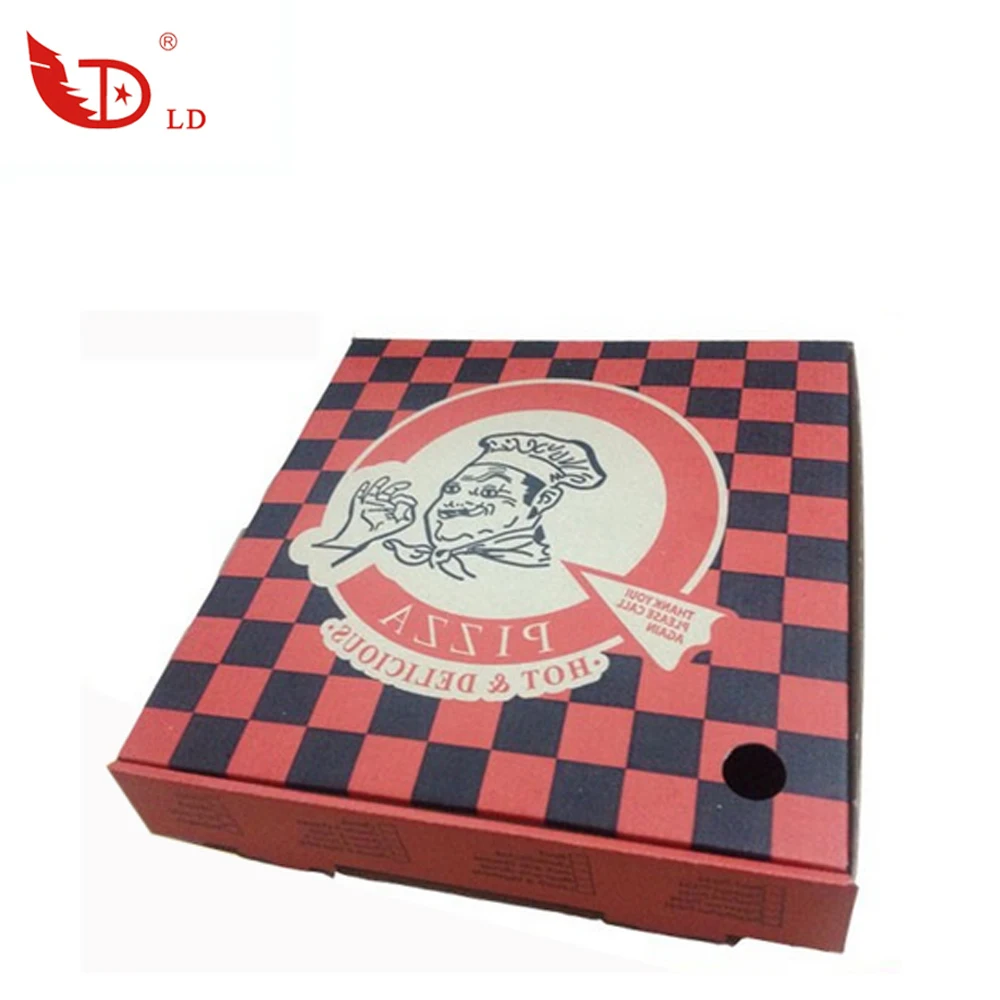 LD China manufacturer wholesale 6/7/8/10/12/14/16 inch personalized custom printing corrugated rectangular pizza box