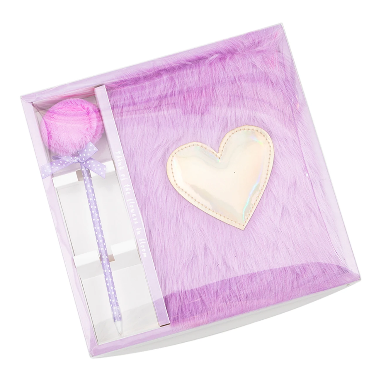 Custom Pink Heart Shaped Plush Notebook Fashion Personal Notebook A5