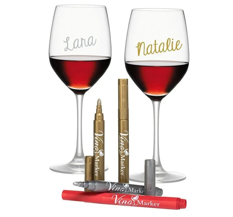 
Wine Glass Marker Metallic Pen Set Round Tip DIY Writing chalk marker on Glass, Mirror, Window, Bottle, Jar, Ceramics 