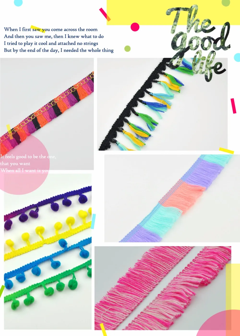 mixcolor cotton wholesale tassel fringe trimming WTPB-048