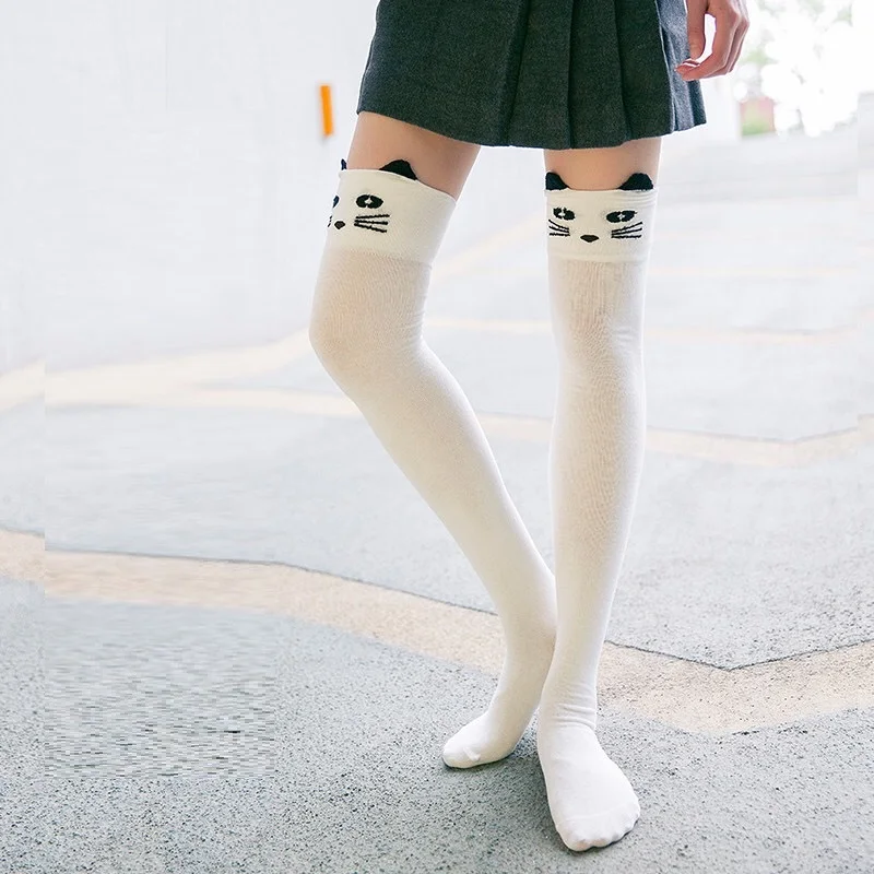 White Anti-embolism Teen High Heels Stocking Tube Stocking Japanese Stockings Girls Stockings Women 7-11/11+ Adults Woman Solid
