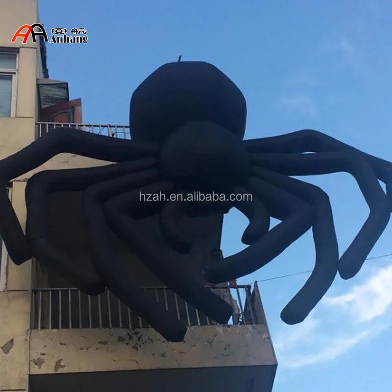 5m Giant Hanging Inflatable Black Spider Model for Halloween Decoration