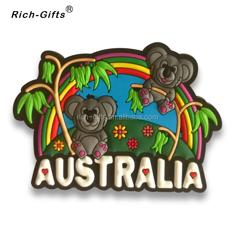 Custom Kangaroo Shape 3D PVC Rubber Souvenir fridge magnet For Australia