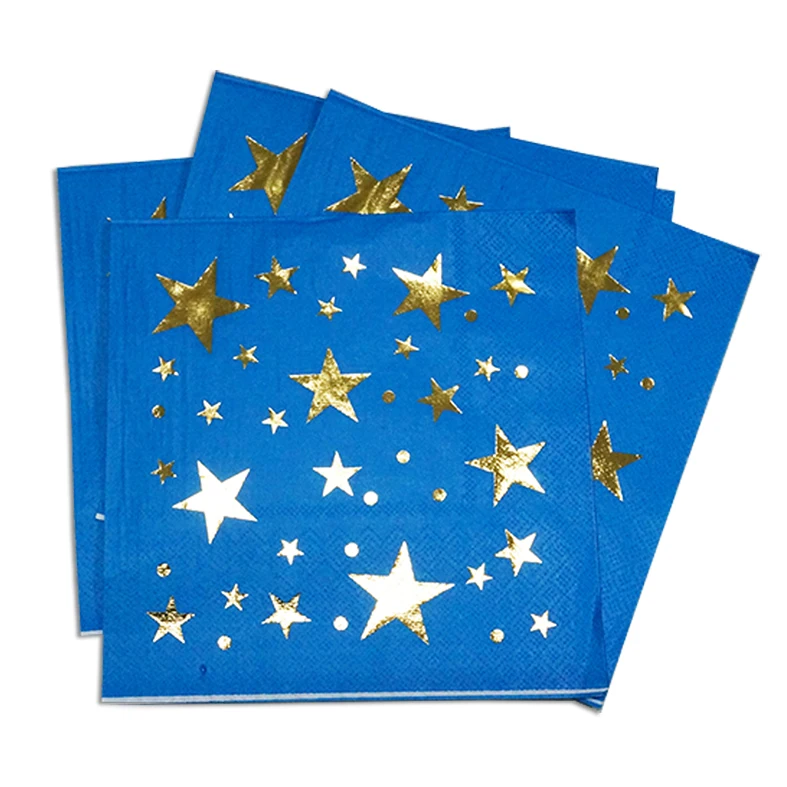 Бумажные салфетки с принтом из золотой или серебряной фольги для особых