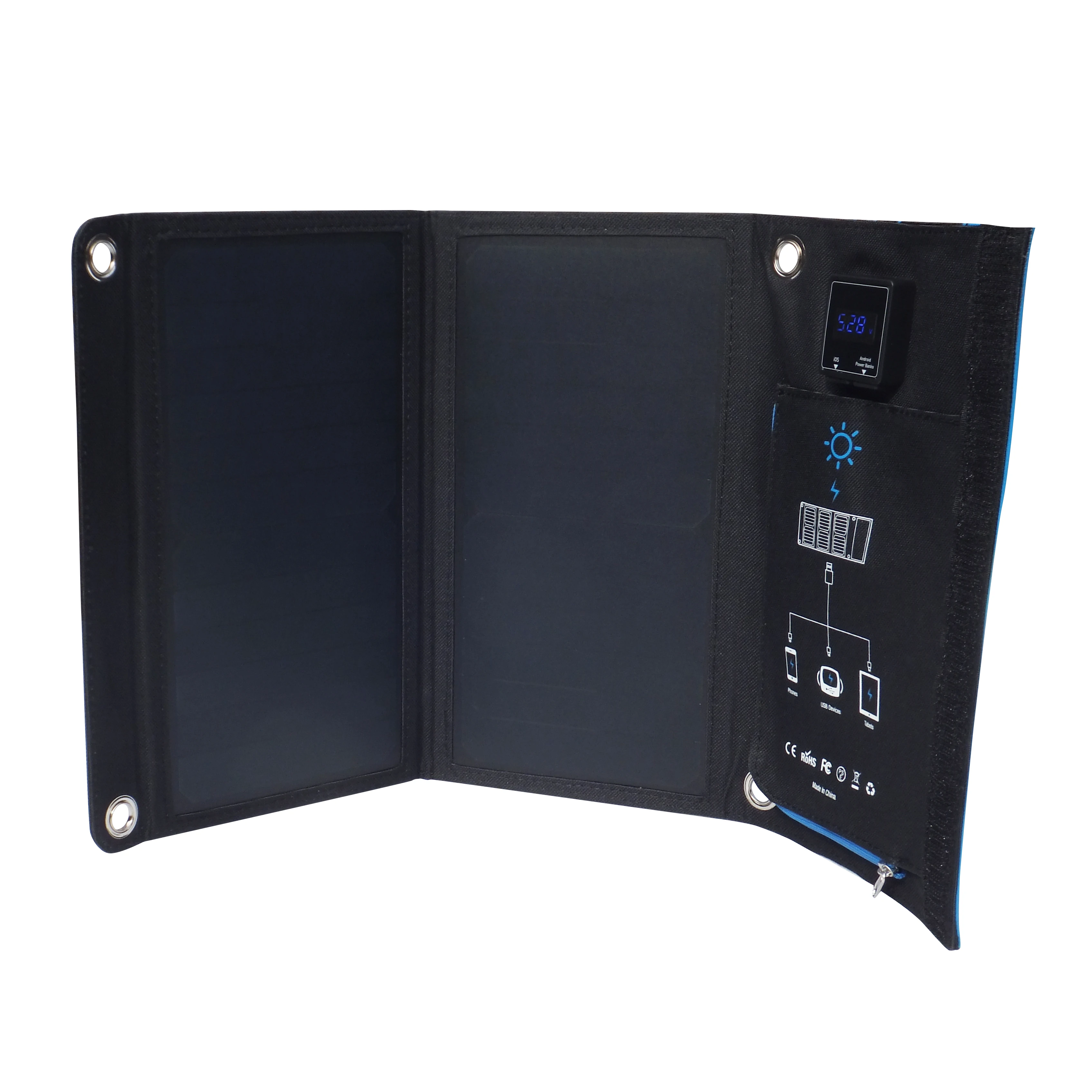 Hot Sale 15W 5V Outdoor Waterproof Portable Folding Solar Panel  Power USB Mobile Solar Charger