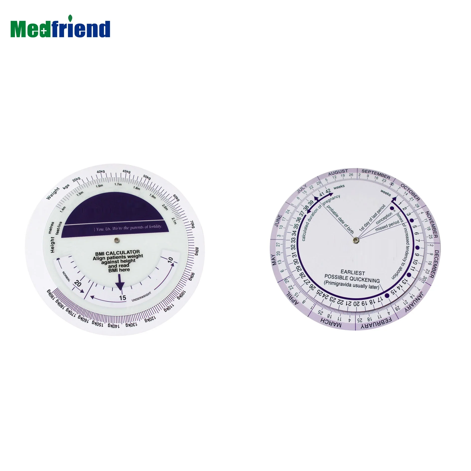 
3-disc Plastic Pregnancy Due Date Calculator and BMI Calculator Wheel for Nurses, Midwifery, Pregnant Woman 