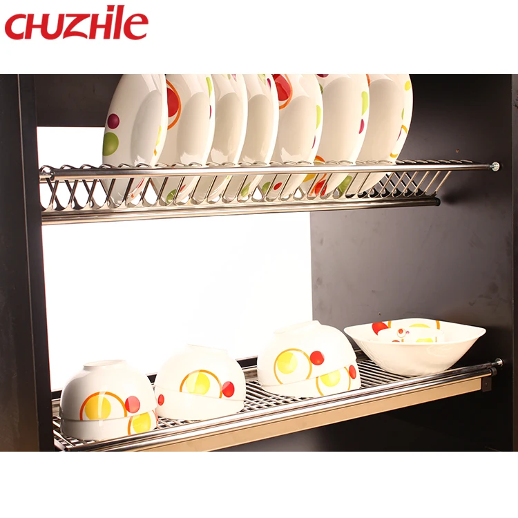 2-Tier Stainless Steel kitchen plate rack dish drying drainer rack