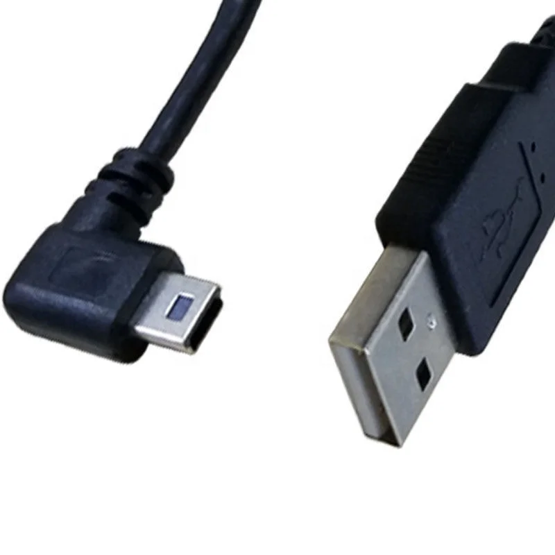 MINI USB  5Pin  5P  camera cable Left  angle Male to USB 2.0 A male plug Cable 3m