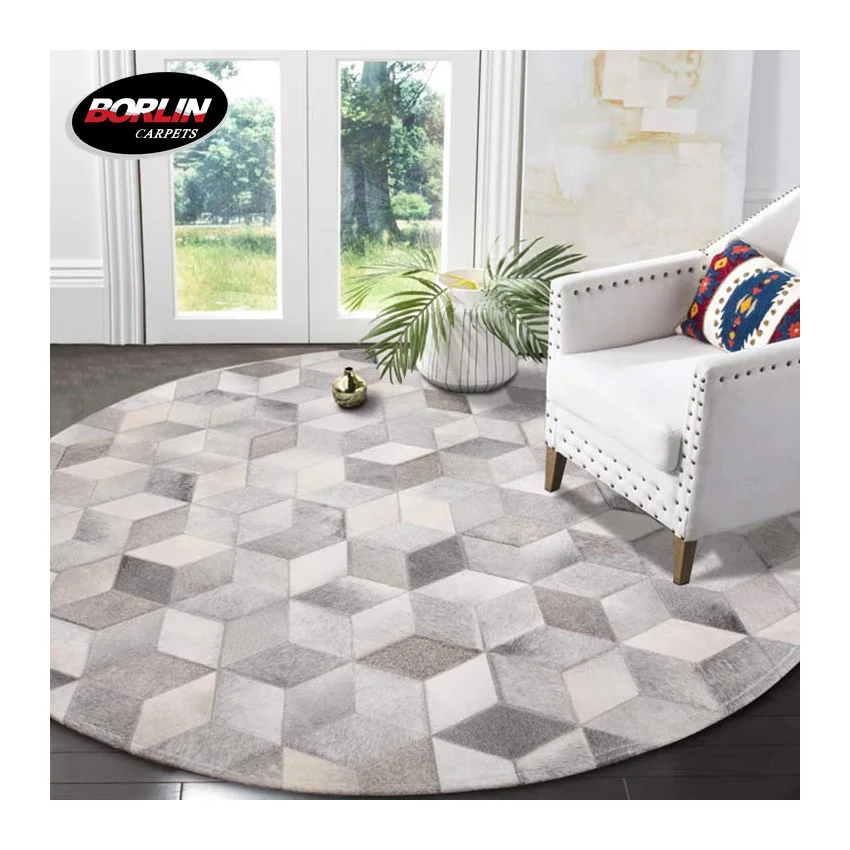 Nordic Round Living Room Rugs Cowhide Carpet Modern Carpets And Rugs