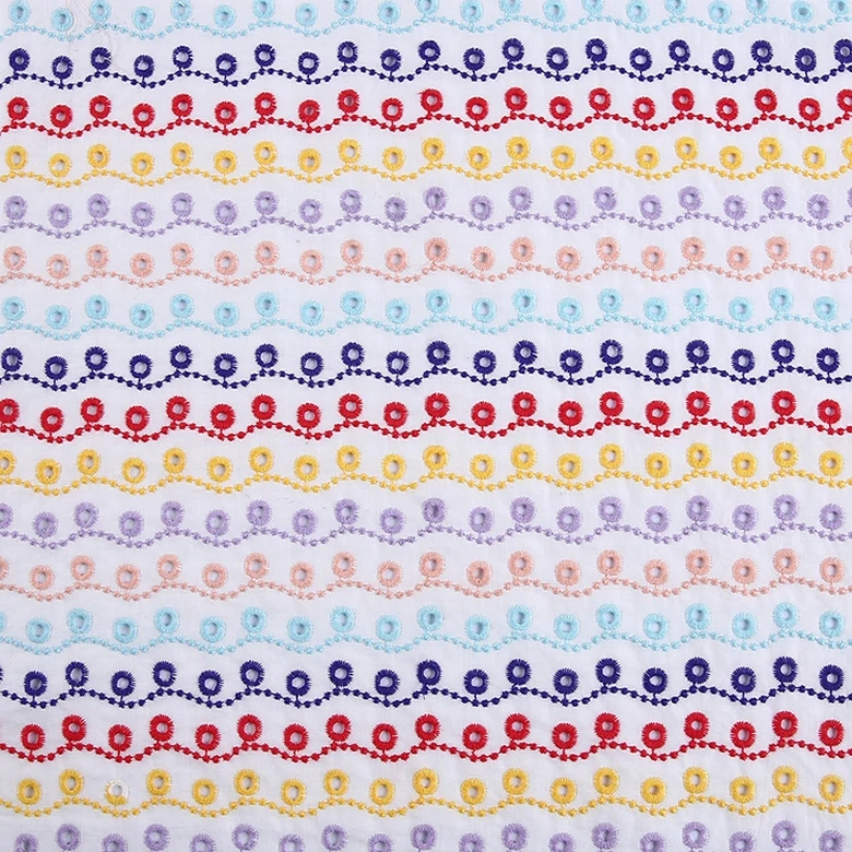 HA-15112B Eyelet Types of Net Embroidery Japan Voile Fabric Woven Fashion 100% Cotton Fabric Lightweight Embroidered COMBED