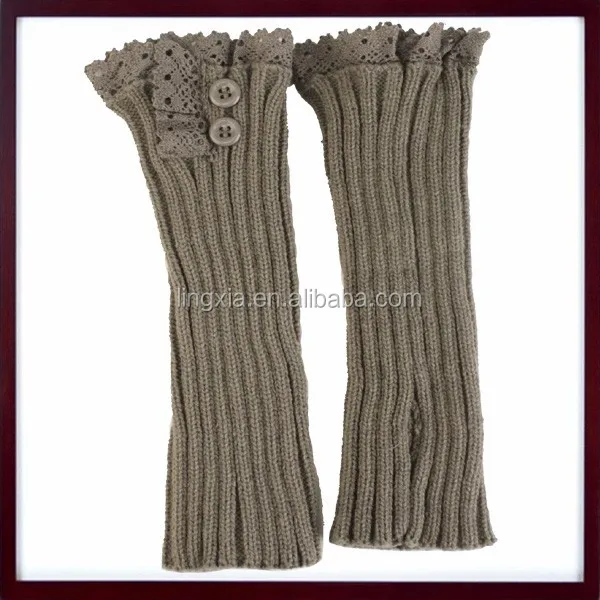 
Fashion Knitting Lace Arm Warmers, Women Winter Cable Knit Arm Warmers, Ladies Arm Warmers Fingerless Long Gloves Mittens 