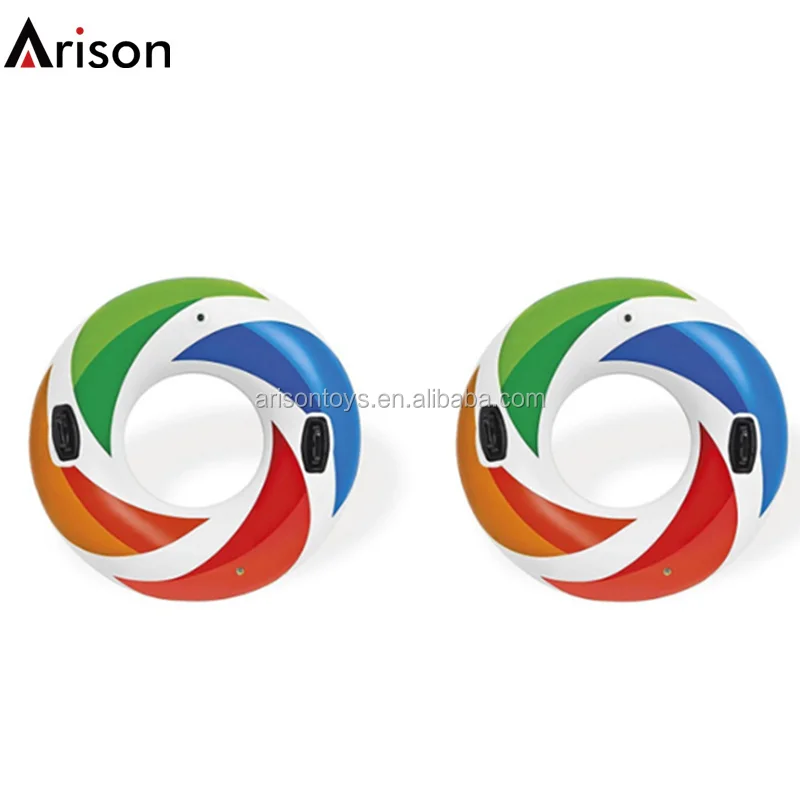 OEM customizable PVC inflatable color whirl swim tube swim ring for life ring