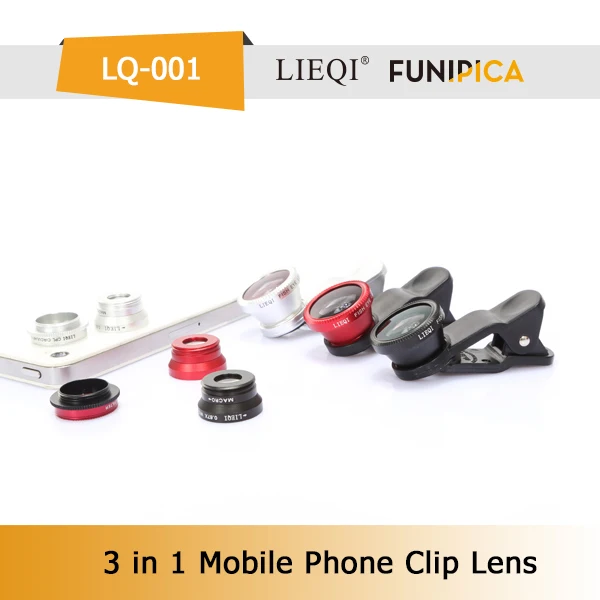 Универсальный мобильный телефон 0.67x широкоугольный + макро + рыбий глаз оптические стекла 3 в 1 клип на объектив для колодки