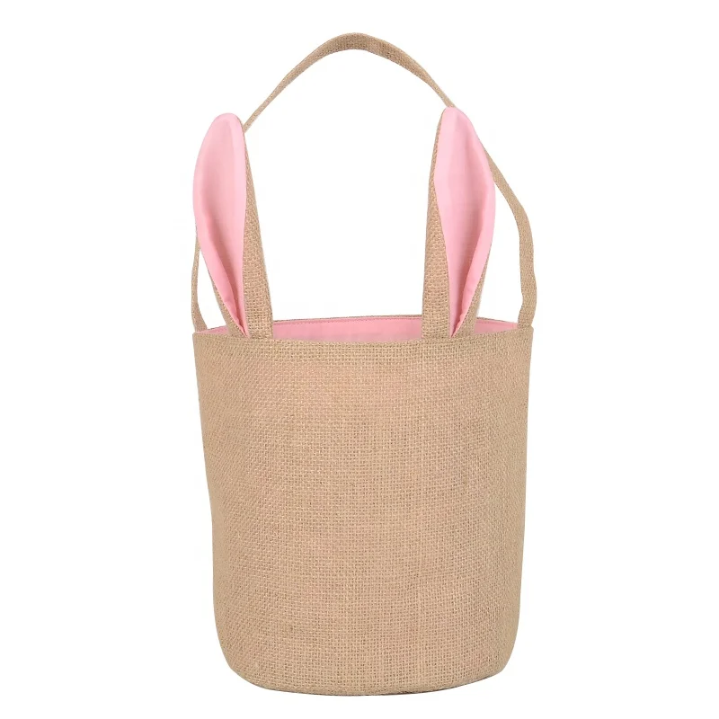 Factory hot sale easter burlap bag wholesale new arrival easter candy bag easter basket for gift