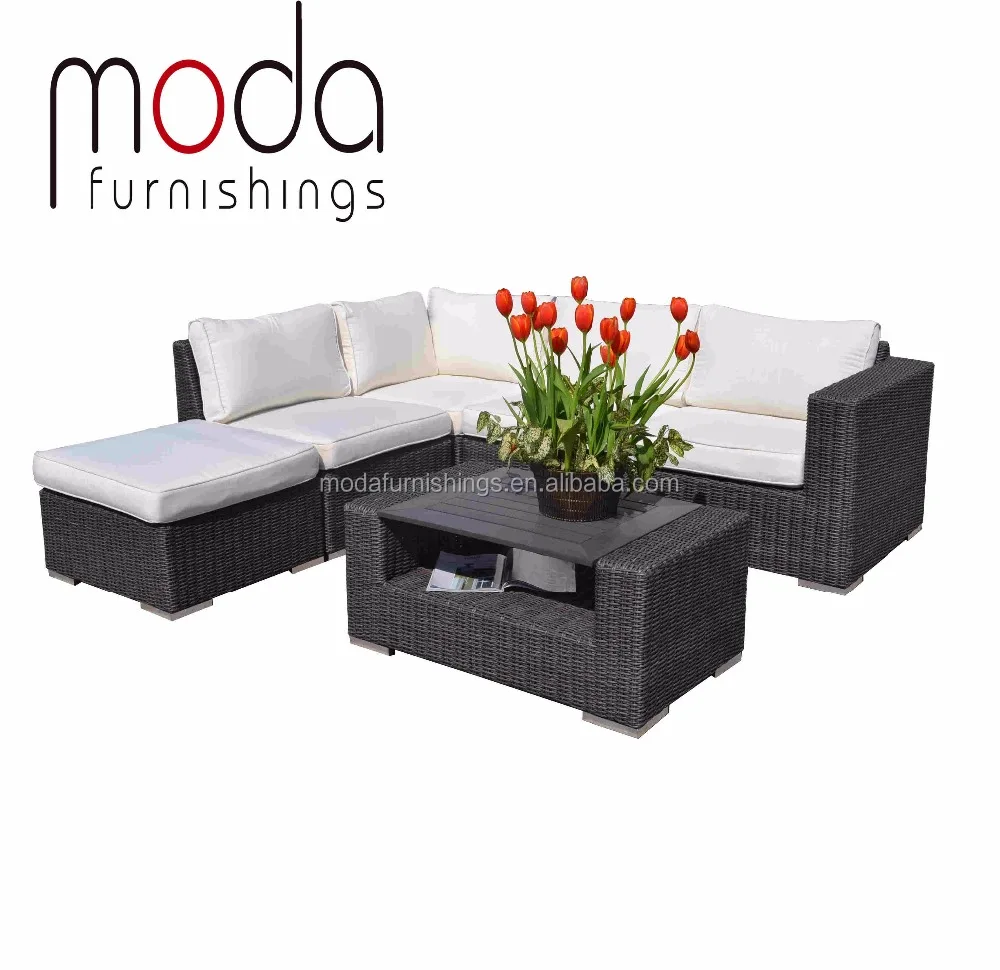 
New Style Outdoor PE Rattan Cream Cushion Wicker Patio and Garden Furniture Sofa 