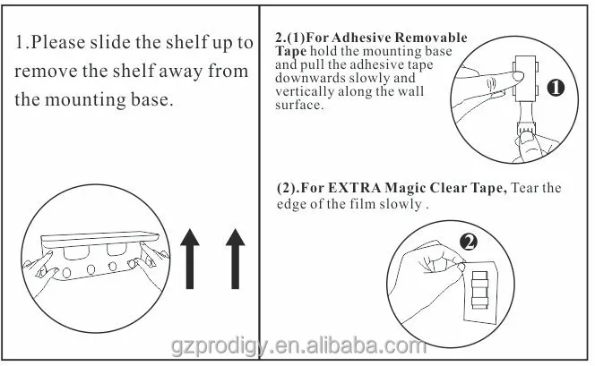 
Adhesive removable bathroom plastic wall shelf 