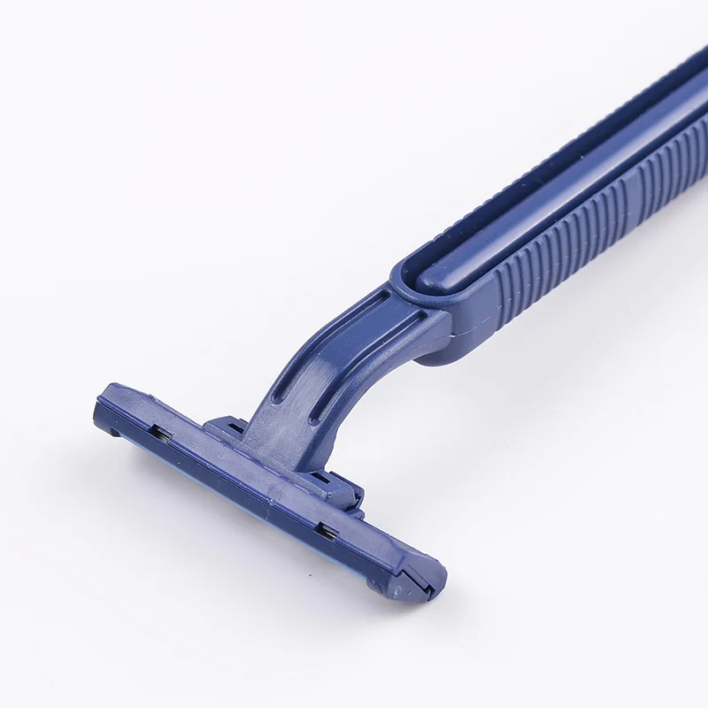 twin blade disposable razor with blue plastic handle for whole sale