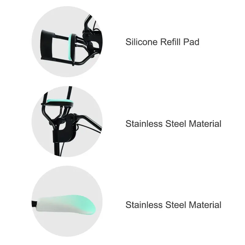 Wholesale Stainless Steel Two Color Handle Eyelash Curling Tool Beauty Care Makeup Tool In Bulk Black Eyelash Curler for Eyelash