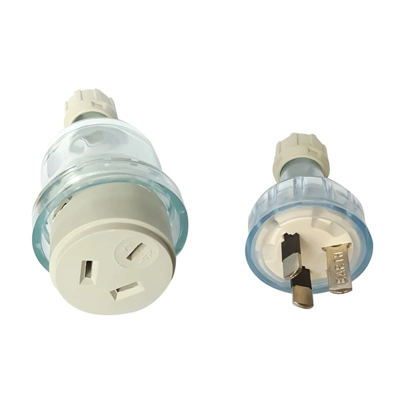10A 250V Australia Standard Male Flexible 3 Pin Male Transparent Plug