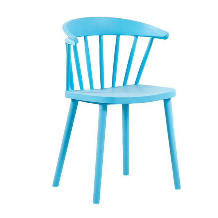 China Manufacturers Low Back Blue Plastic Chair