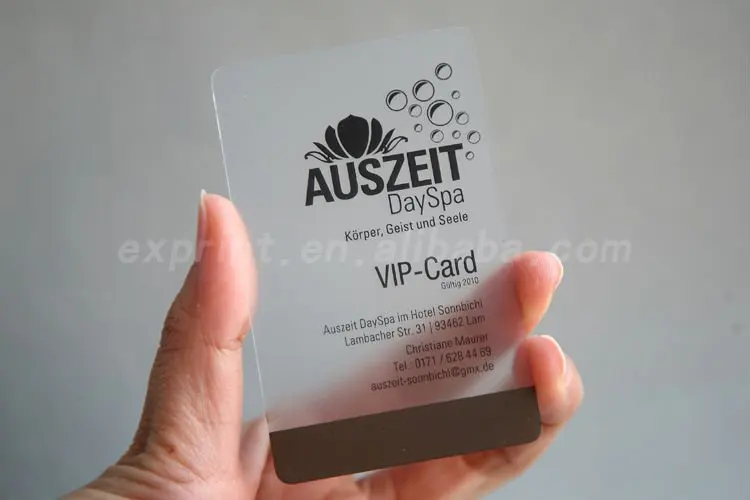 MDT Ja10 plastic transparent business card