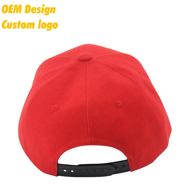 Best Stylish TC Plastic Buckle Blank plain flag print logo Red domed crown Hip Hop dad cap for ladies hats