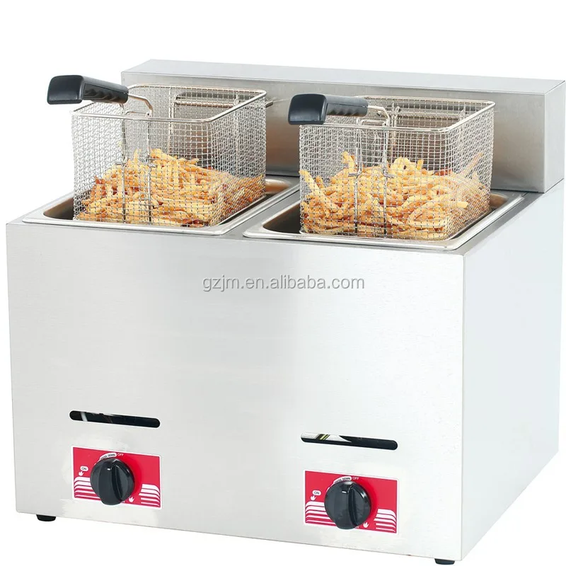Горячая Распродажа, коммерческая газовая фритюрница с двойным резервуаром