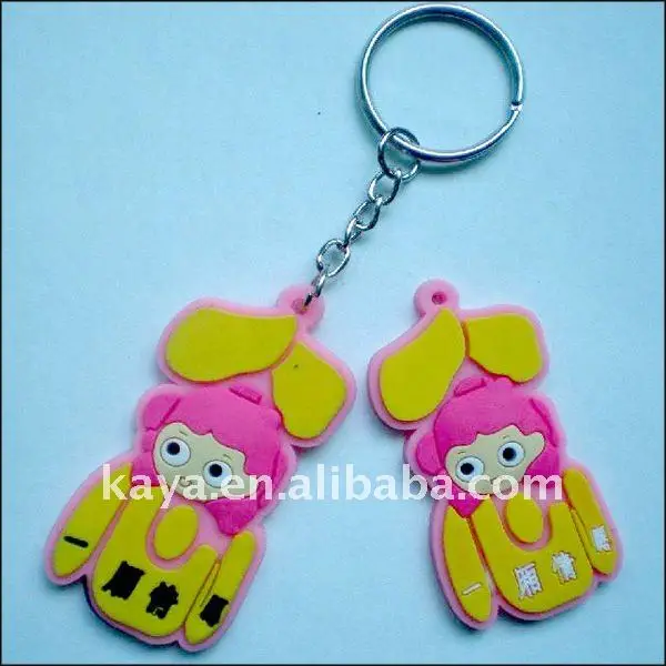 Factory custom eco-friendly embossed 3d PVC keychain