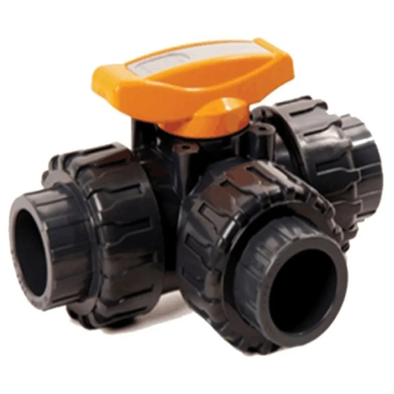 
PVC Pneumatic Actuator 3 Way Ball Valve 
