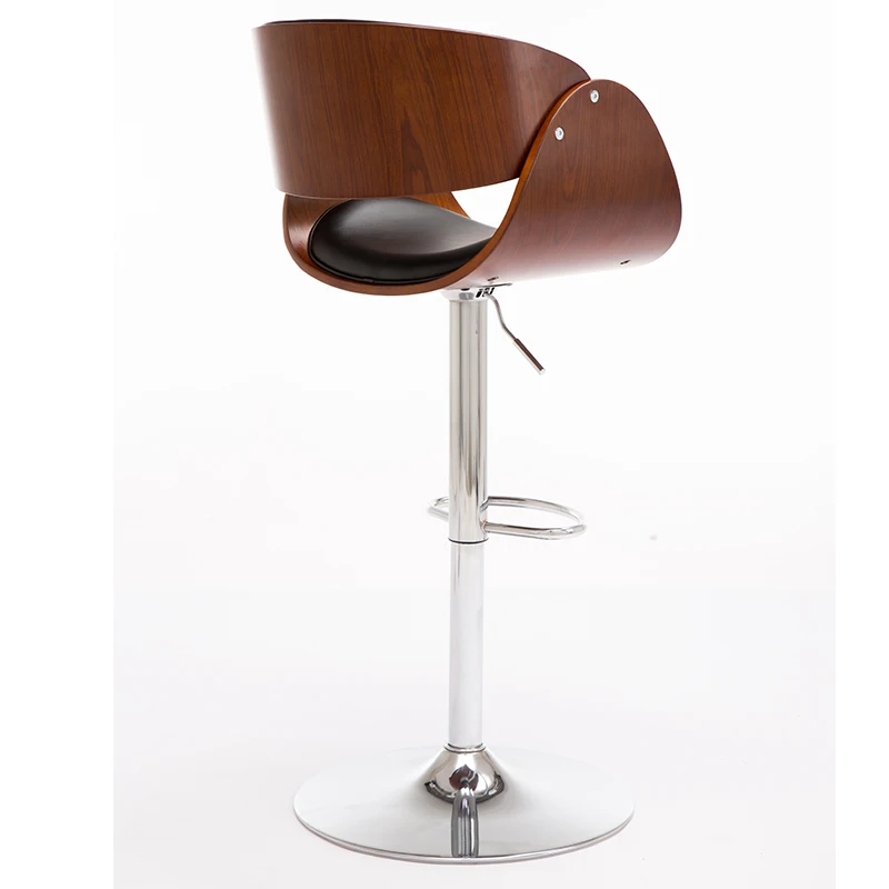 
high grade quality Walnut Wood and Crocodile Effect Bar Stool high end stools barstools Living room furniture 