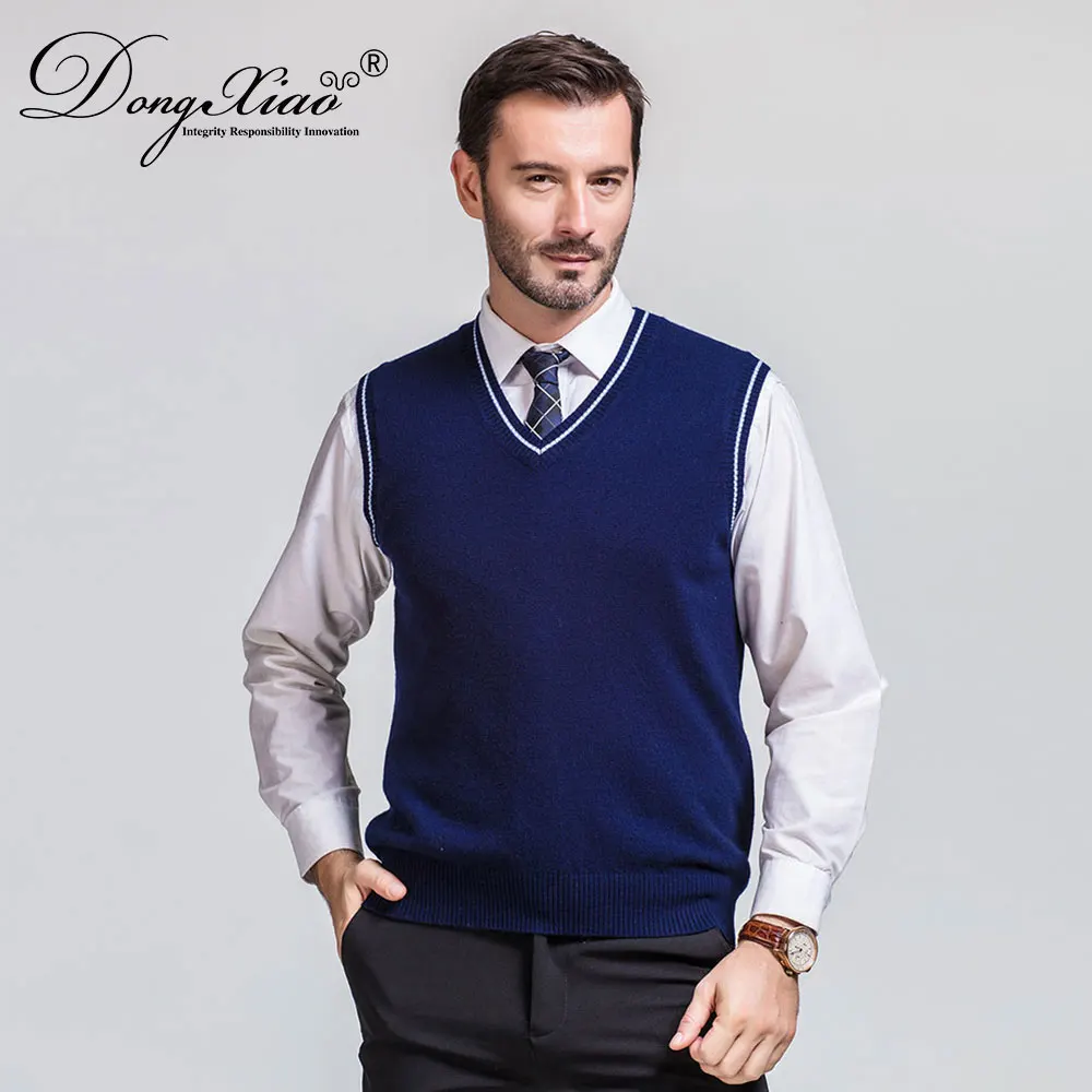 Fashion Clothing Men Woolen Sweaters Jackets Turkey Pullover V Neck Wool Vest