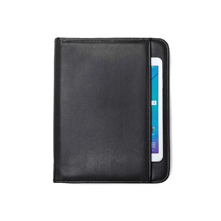 custom  A4 PU leather document file holder Conference file folder business portfolio