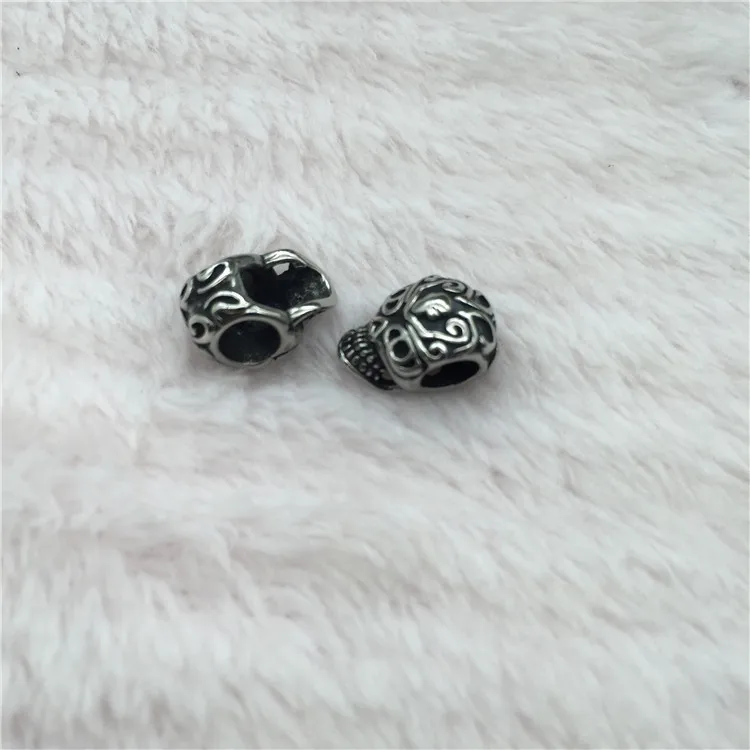 Европейские Полые бусины из нержавеющей стали в виде черепа на Хэллоуин для браслета Паракорда making12 x 9 мм, отверстие 4,5 мм