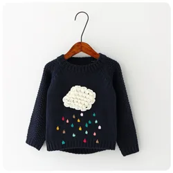 New fashionable kids girls knit cartoon sweater for kids 2019