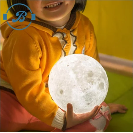 Blue tooth Moon Light LED Charger Creative Remote Control Dimming Bedroom Bedside Light 3d print lunar lamp