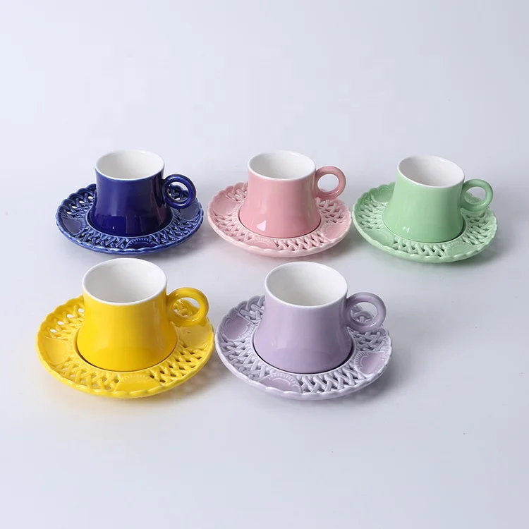 New bone china hot sale glaze Coffee cup set