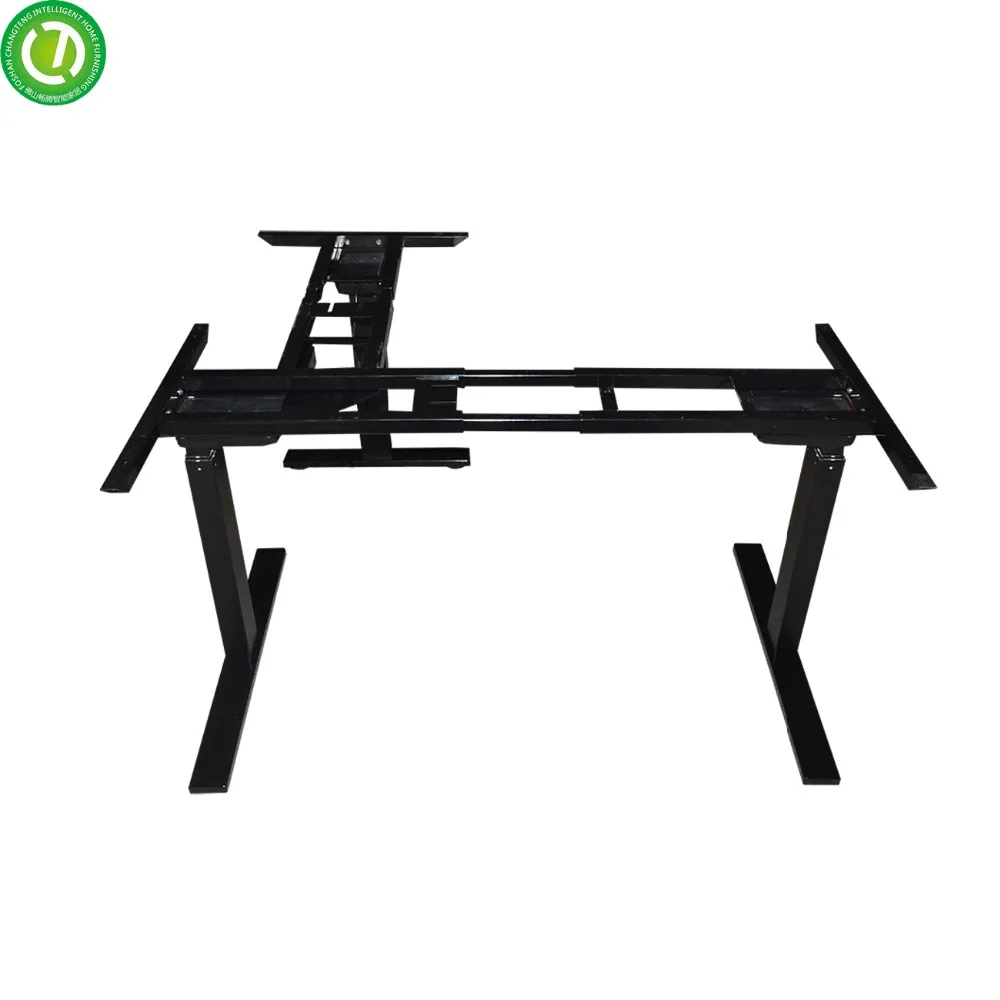 Electric Sit To Stand Office Desk Convertible Ergonomic Metal Steady Of L Shape Frame Computer Adjustable Height Table
