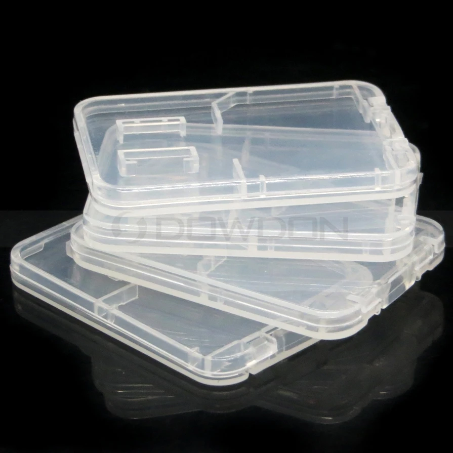 Clear Plastic Memory Card Case Holder for SD SDHC and Micro SD T-Flash Card 2in1