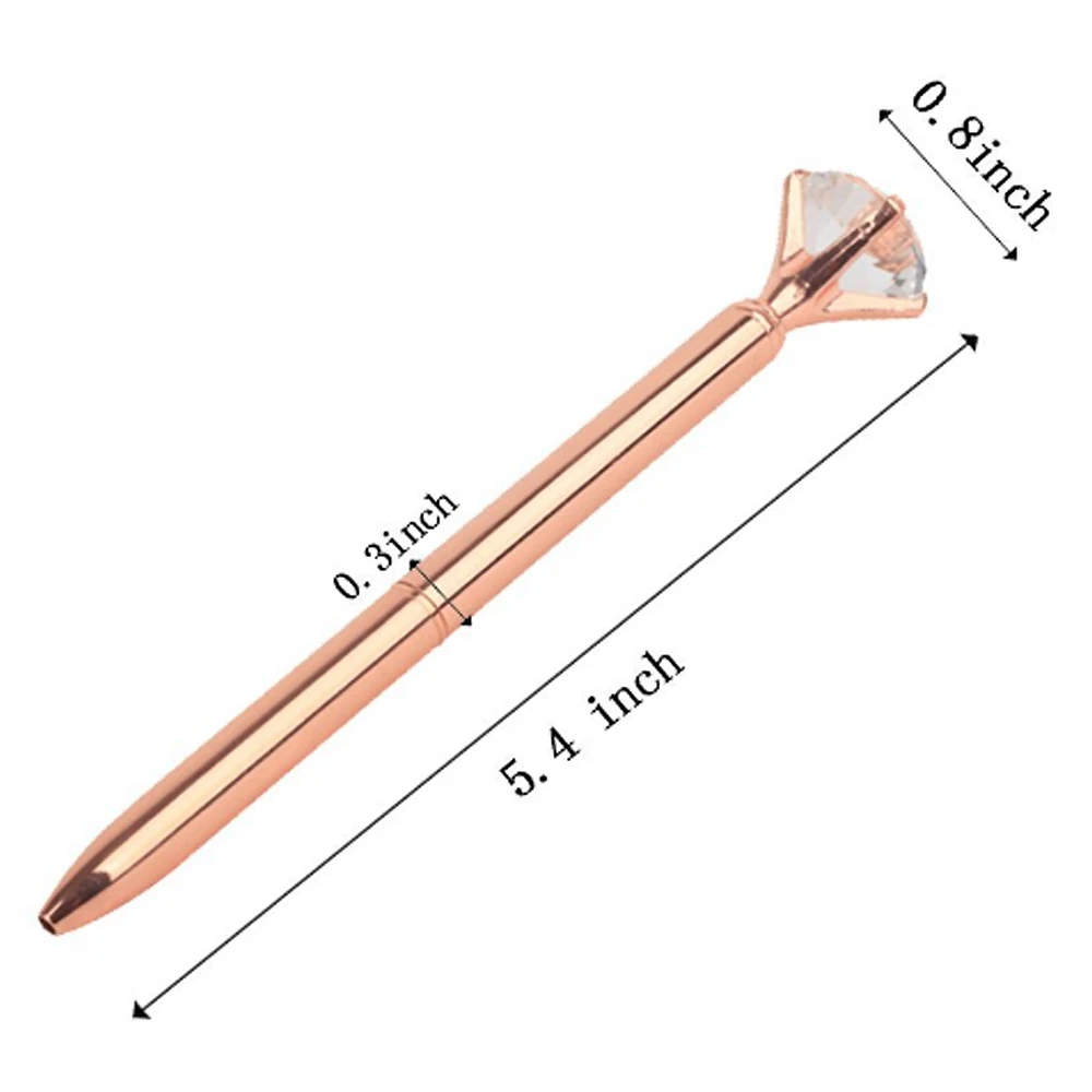 Gold Crystal Diamond Pen promotional gift ball pen Shiny Metal Ball Pens for School Office 10 Different Colors With 10 Gift bags