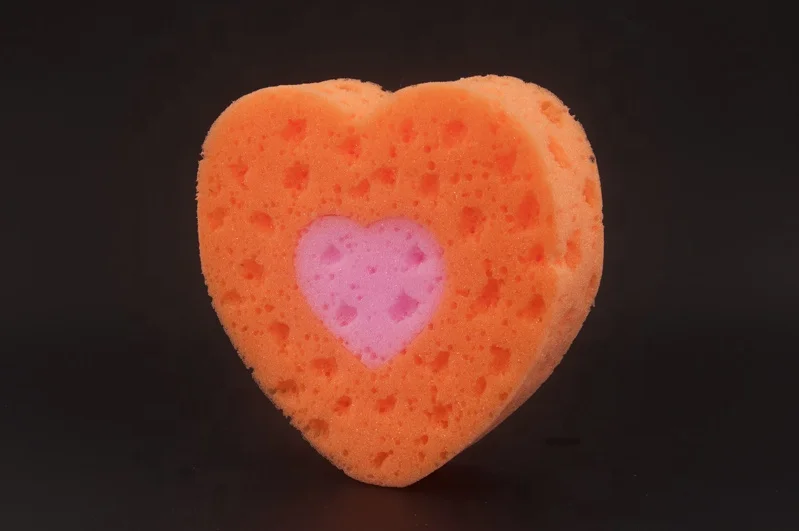 rich lather up Factory price heart shape of love sea foam bath sponge