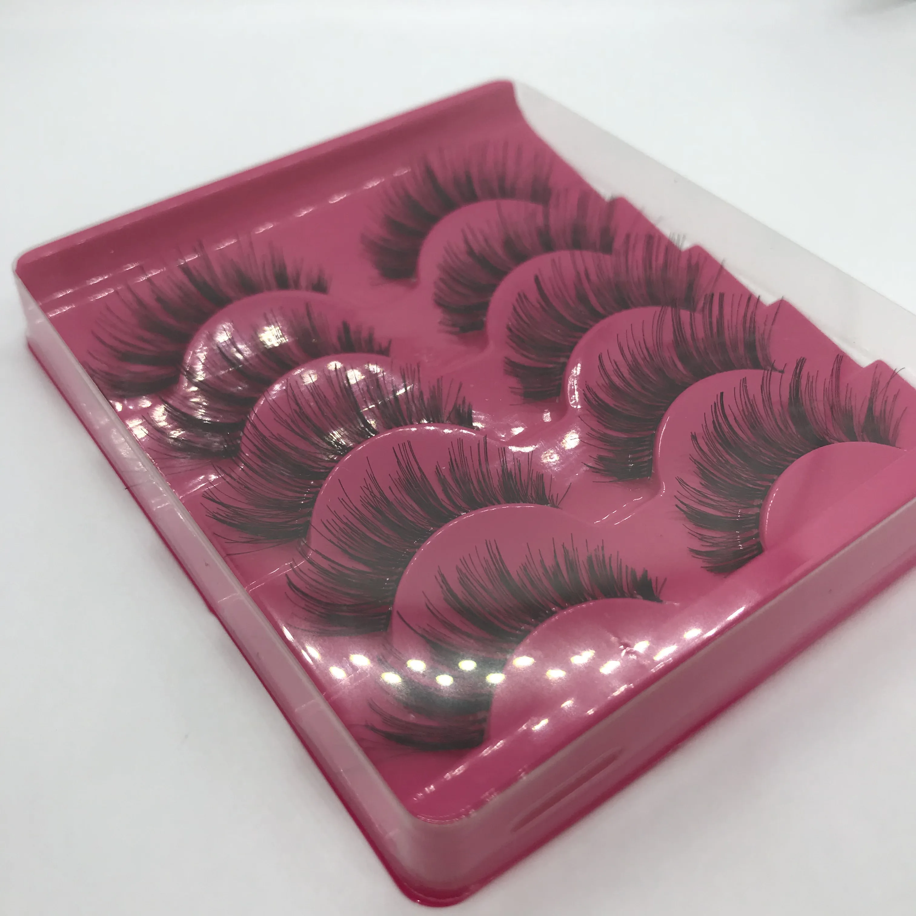 
Cheap Price 5 Pairs Strip lashes Synthetic Silk False Eyelash Natural False Eyelashes Long 