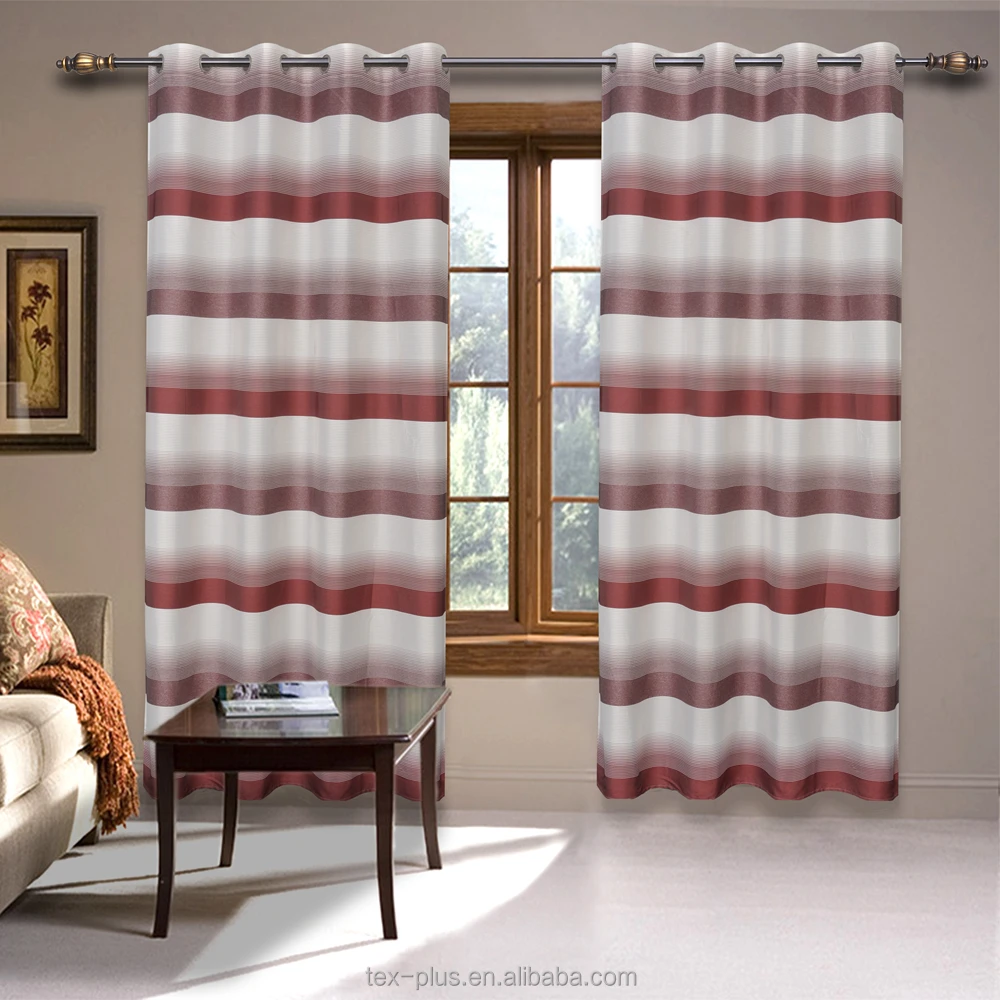 2023  Nice Matching horizontal striped room sheer window curtains