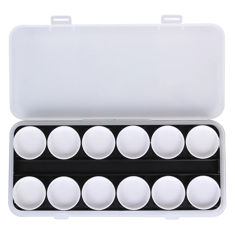 Nadeco 2 layer 24 wells artist water color nail art polish gel paint palette removable 24 tray paint box