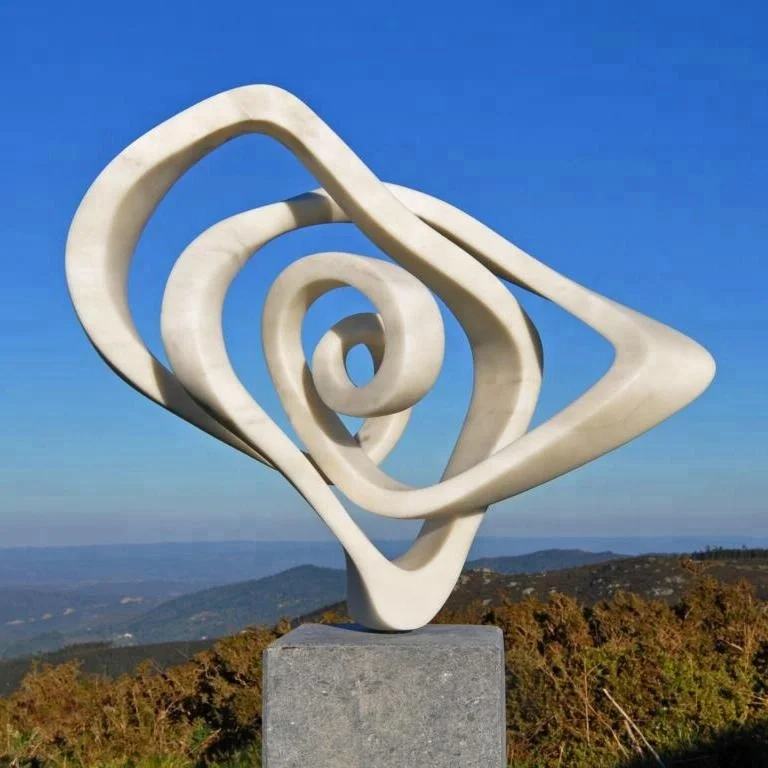
Decorative Outdoor contemporary white marble art carving stone abstract sculpture 