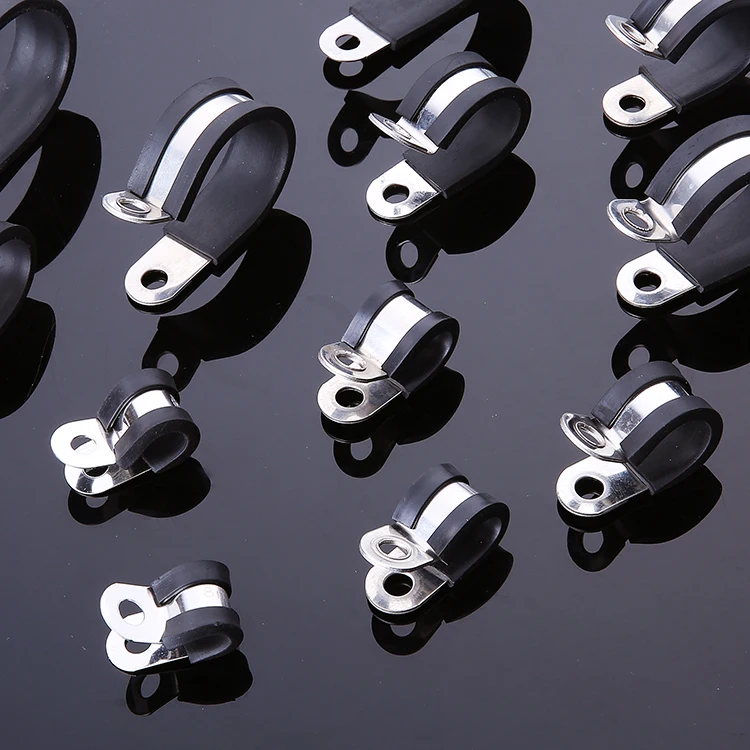 Stainless Steel Pipe Clips plastic EPDM rubber lined hose clamp