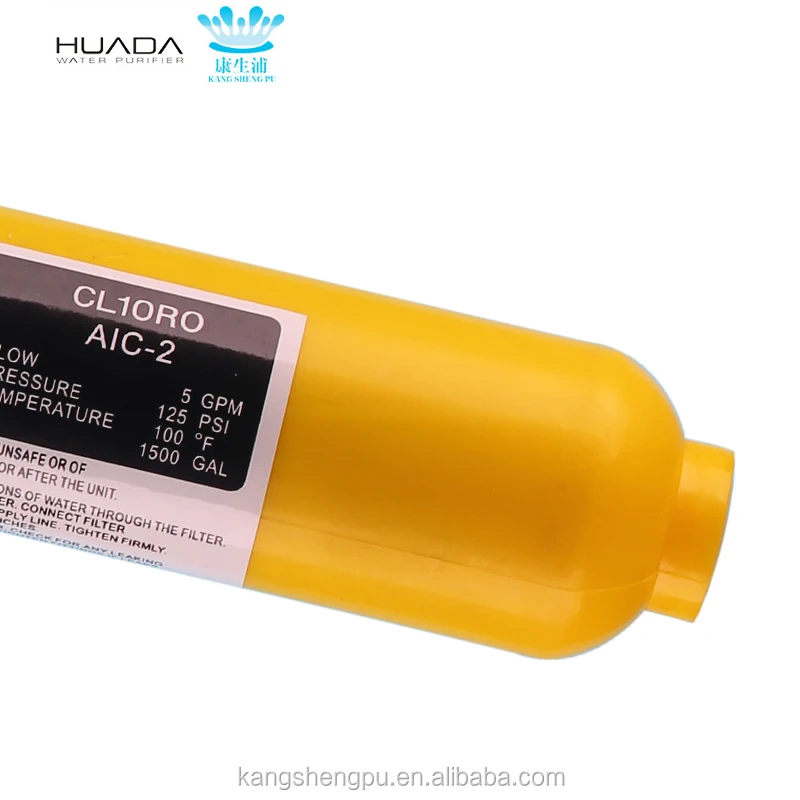 T33 Activated Carbon Inline Water Filter Cartridge 100 GPD Manual Plastic Filter for Household and Hotel Use