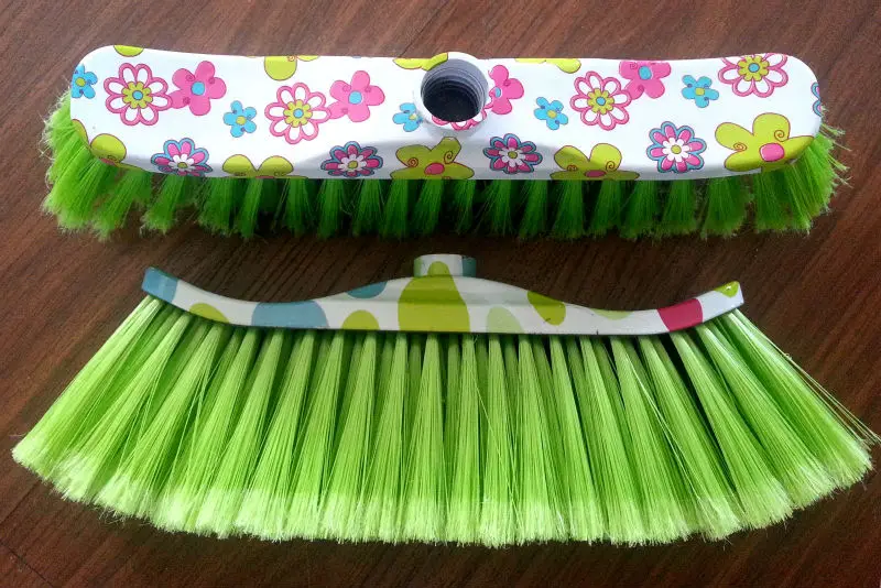 water transfer flower printing plastic broom with PVC handle