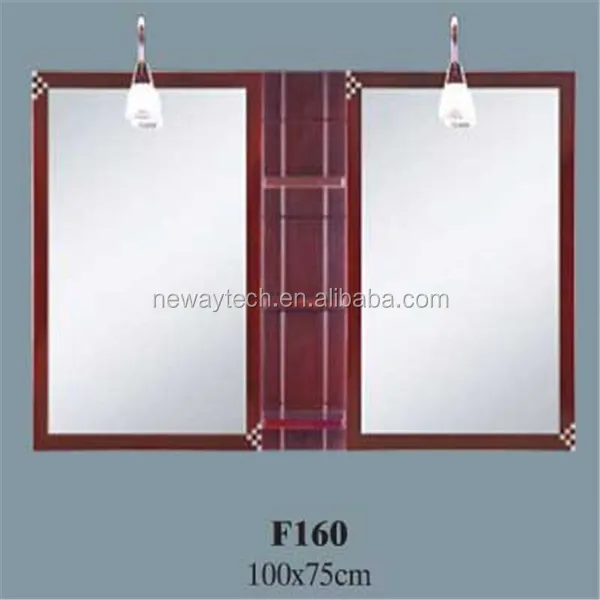 High quality wall mounted sliding bathroom mirror cabinet with shelf